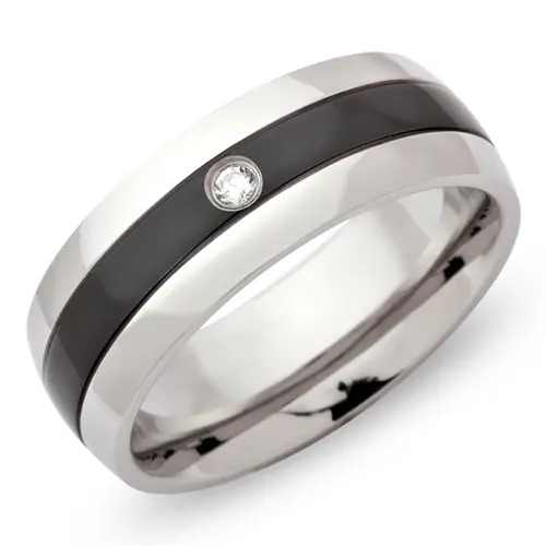 Ionized stainless steel ring zirconia 7mm