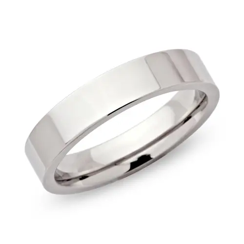 Shiny stainless steel ring polished 5mm flat