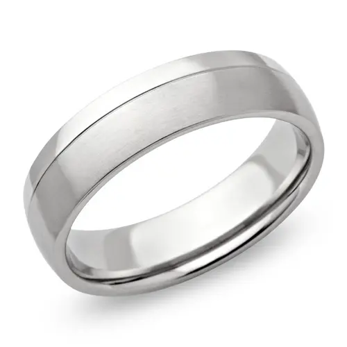 Exclusive stainless steel ring matt 6mm gloss groove