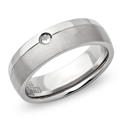 Exclusive stainless steel ring matt zirconia 6mm