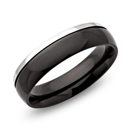 Ionized stainless steel ring polished 6mm gloss groove
