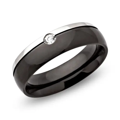 Ionized stainless steel ring zirconia 6mm