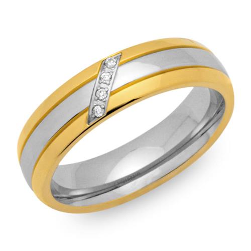 Modern gold-plated stainless steel ring