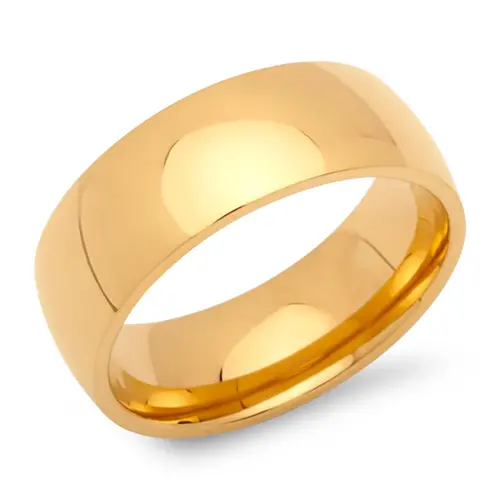 Ring stainless steel gold plated 8mm