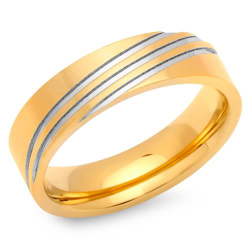 Stainless steel ring 6mm gold plated