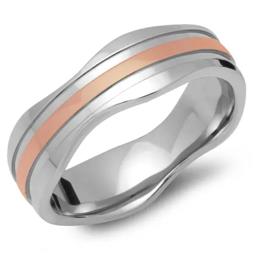 Gold plated ring stainless steel 7mm wide
