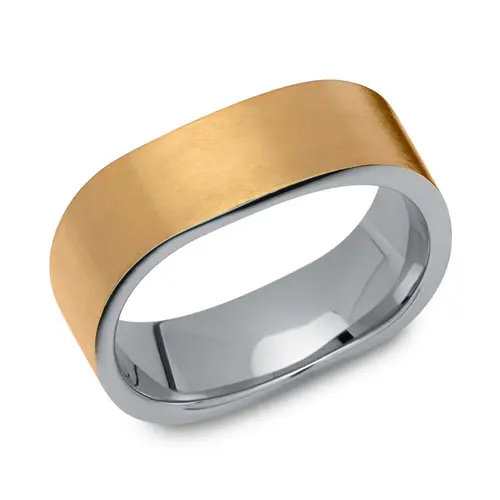 Stainless steel ring gold plated 7,4mm