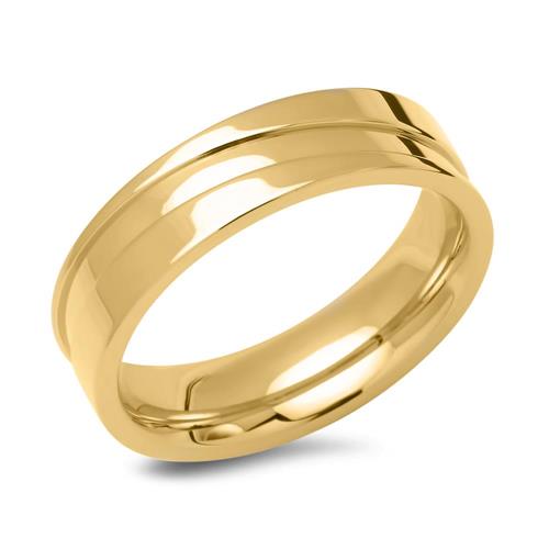 Men's ring made of yellow-gold-plated stainless steel