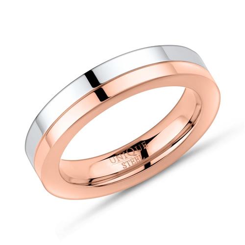 Stainless steel ring 4.5mm wide rose gold silver