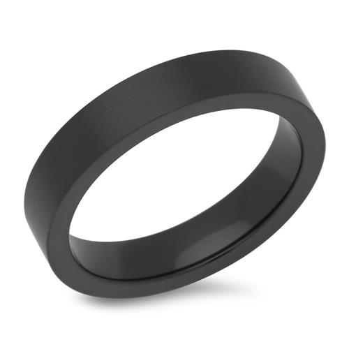 Black wedding rings with zirconia 4,5mm wide