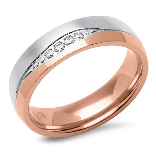 Rose gold plated stainless steel ring
