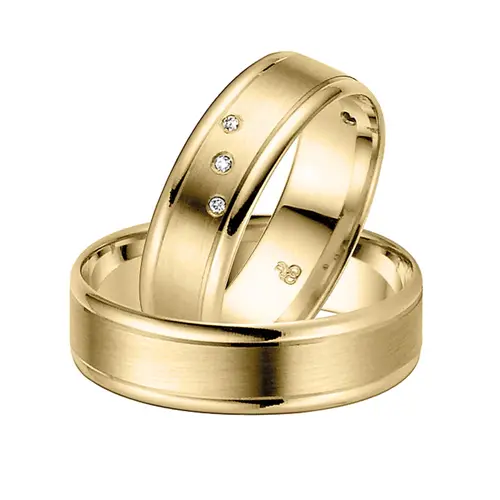 Yellow gold wedding rings 6mm