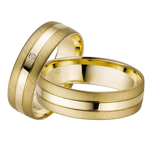 Yellow gold wedding rings 6mm