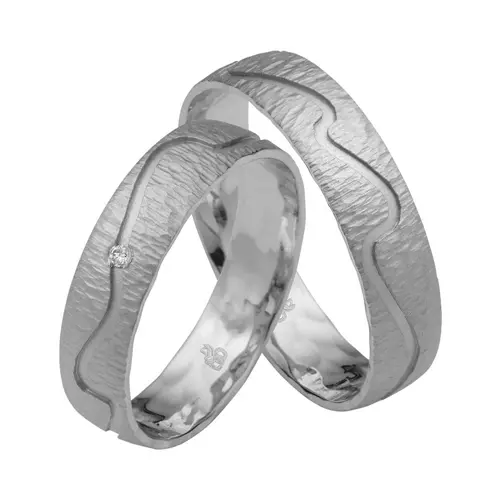 Wedding rings in white gold, platinum, palladium with diamond