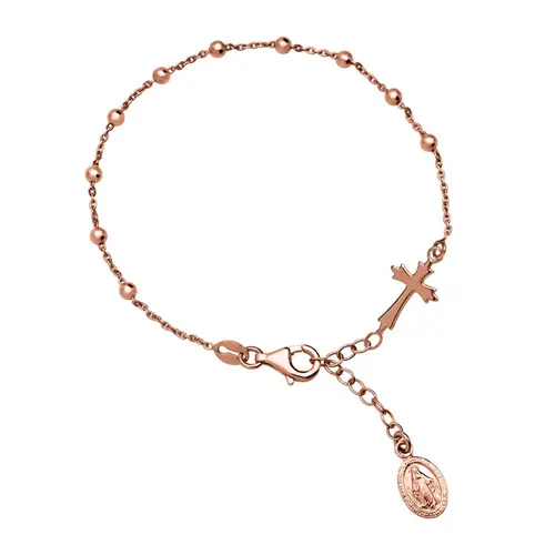 Silver bracelet with saint pendant