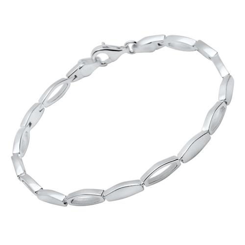 Modern bracelet sterling silver glossy matt