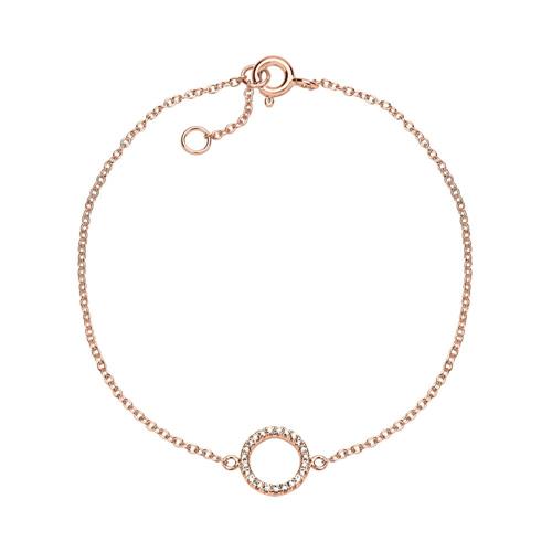 Set in rose gold-plated sterling silver and zirconia