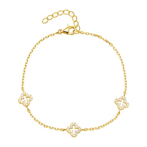 Bracelet in gold-plated sterling silver with zirconia