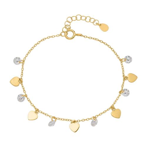 Heart bracelet in gold-plated 925 silver with zirconia