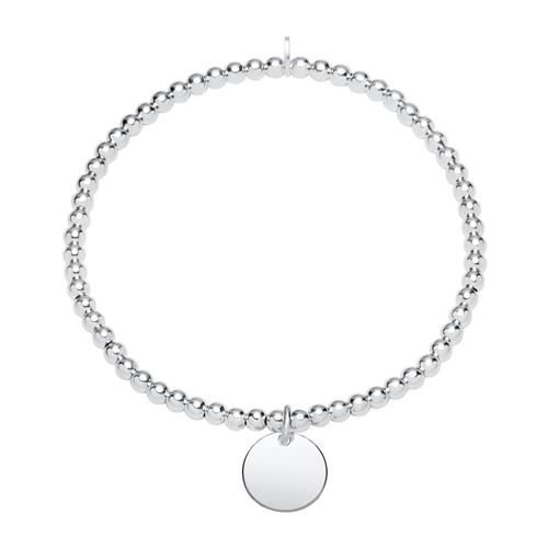 Elastic ball bracelet in sterling silver, engravable