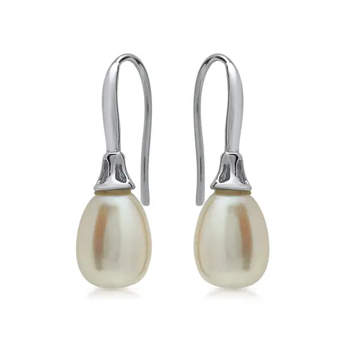 Shiny pearl earrings sterling sterling silver