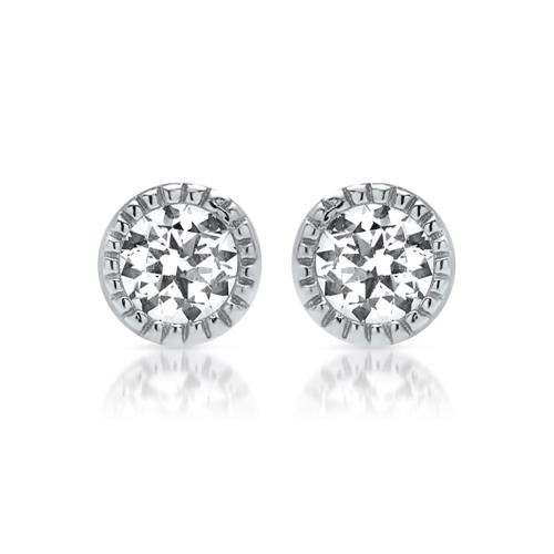 Small sterling silver earrings with zirconia