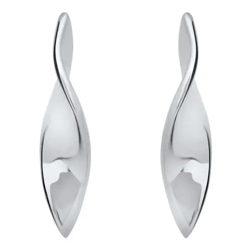 Modern sterling silver ear studs