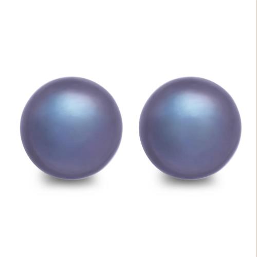 High quality earrings freshwater pearl steel blue