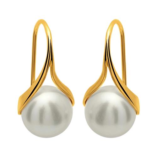 Earring silver gold plated freshwater pearl