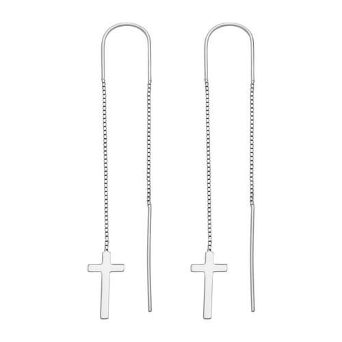 Earring cross symbol sterling silver