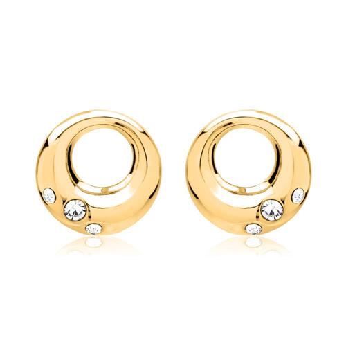 Stud earrings sterling silver plated with zirconia