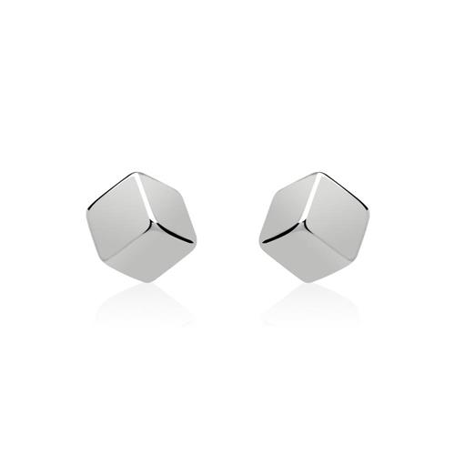 Sterling Silver Earrings Cube