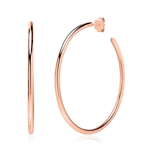 Push-in hoops made of rose gold-plated 925 silver