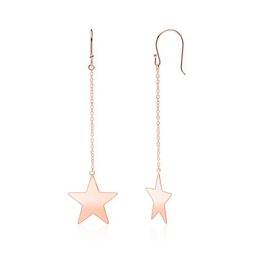 Rose gold plated 925 silver earrings stars