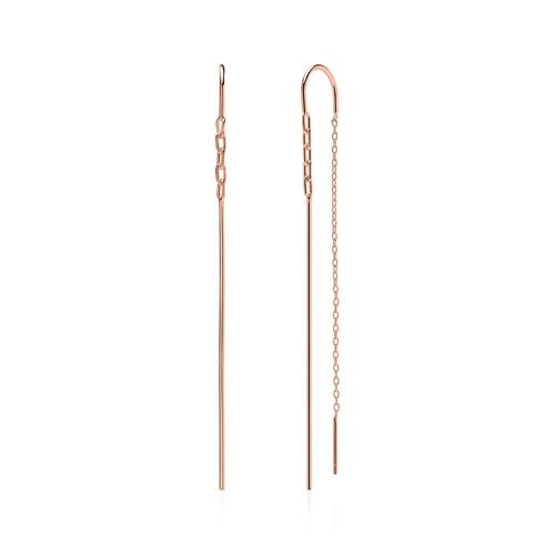 Rose gold plated 925 silver earrings with chopsticks