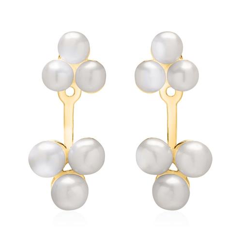 Pearl stud earrings 925 silver gold plated