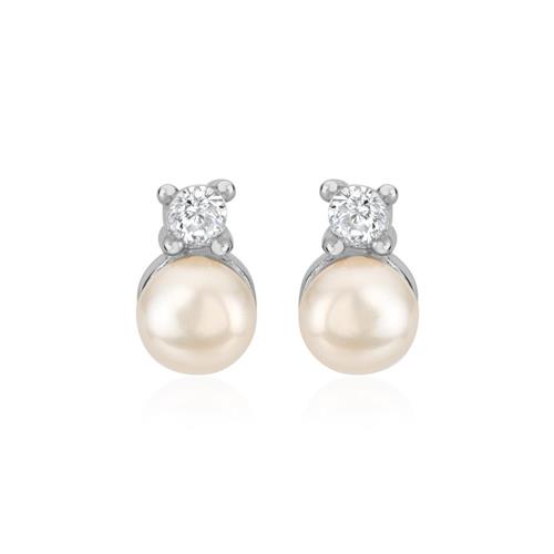 Pendientes de plata 925 para mujer con perlas circonitas