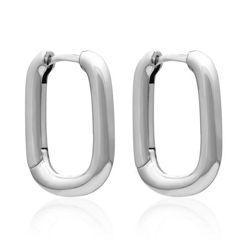 Square creoles for ladies in 925 silver