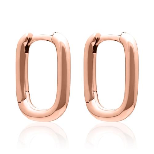 925 sterling silver square creoles for ladies, rosé