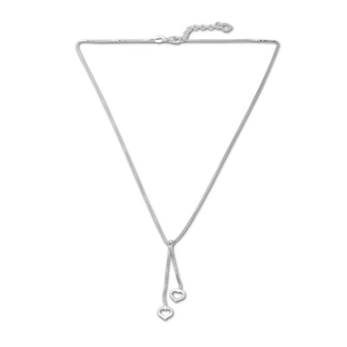 Exclusieve zilveren ketting met hartjes hangers