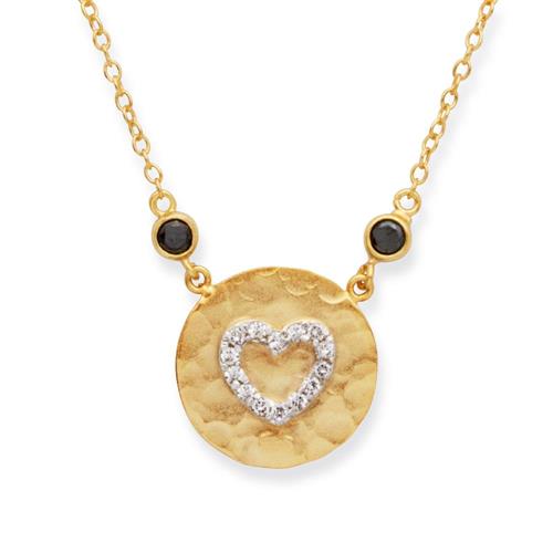 Gold plated sterling silver necklace with heart pendant