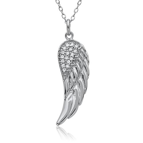 Cadena de plata 925 con colgante alas de ángel