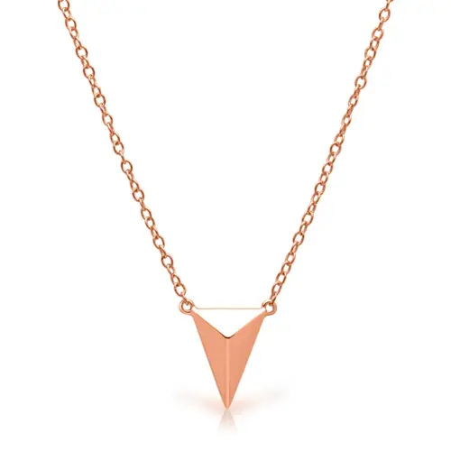 Necklace geometric pendant silver rose gold plated