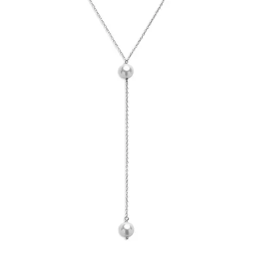 Pearl necklace sterling silver y-design