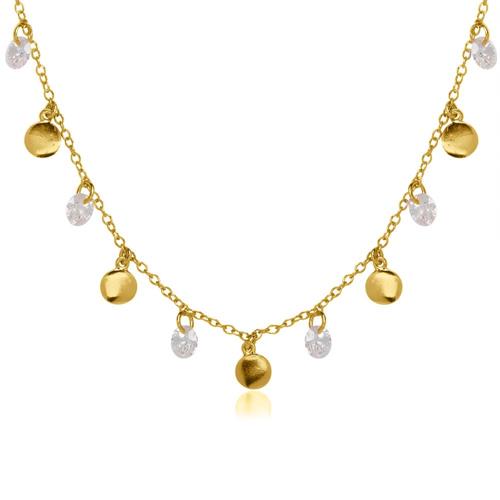 Necklace in gold-plated 925 silver with zirconia