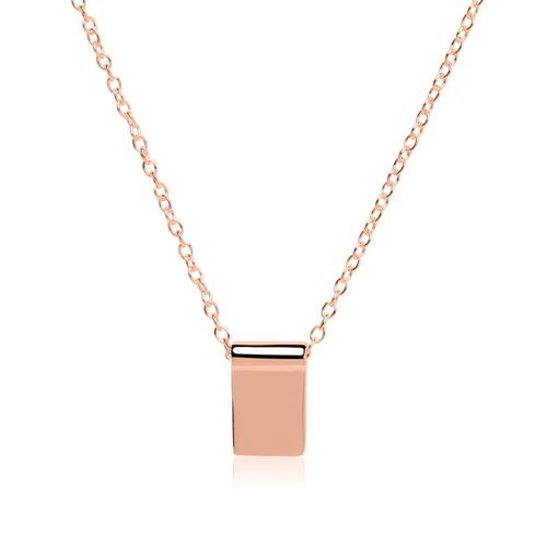 Engravable sterling silver rose gold-plated chain