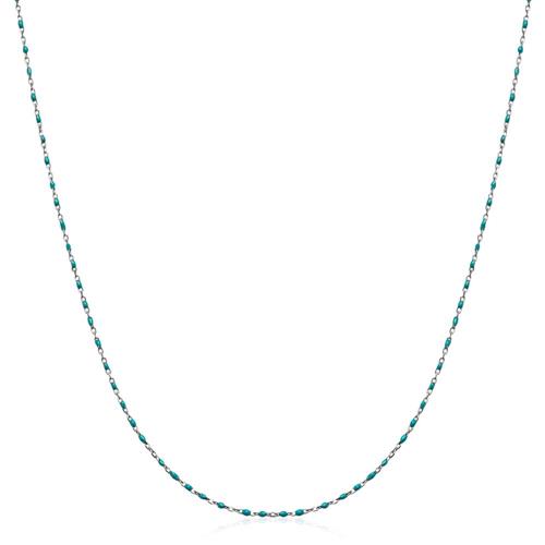 Necklace in sterling silver and turquoise enamel