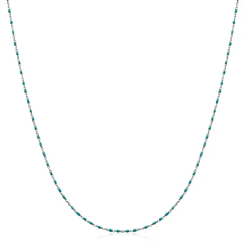 Necklace in sterling silver and turquoise enamel