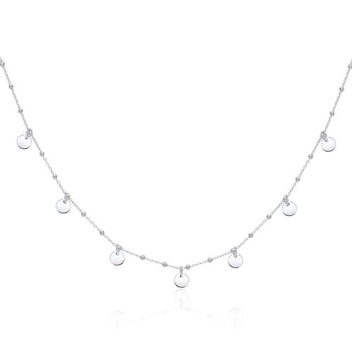 Sterling silver chain necklace with plate pendants
