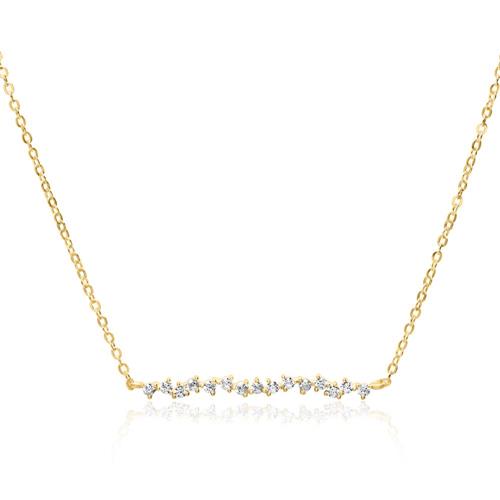 Ladies necklace from gold-plated 925 silver with zirconia